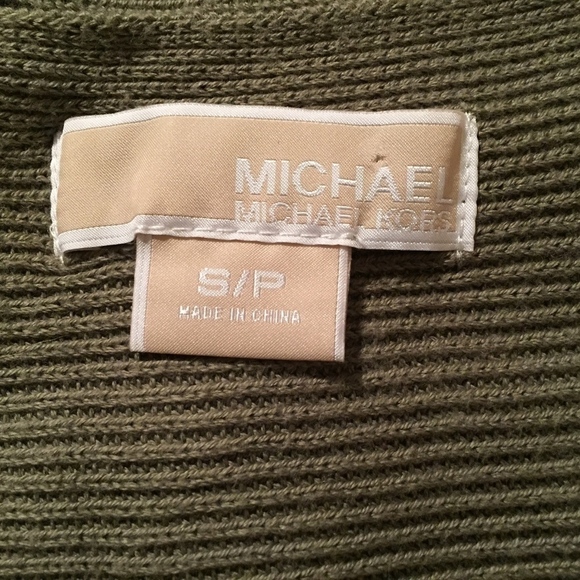 MICHAEL KORS |  Olive Green Wrap Sweater Vest - Picture 6 of 7